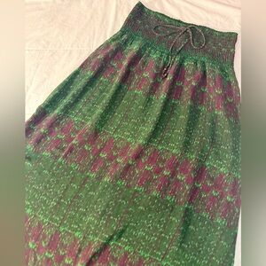 Calvin Klein - Multicolor Flowy, MAXI Skirt - Green & Pink